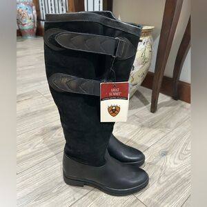 Ariat 66001 Black Leather Summit Equestrian riding boots Size 6.5 New